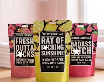 Funny Bath Salt Gift Set: Aromatherapy Spa Self-Care Soak