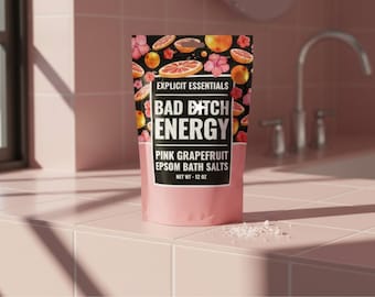 Pink Grapefruit Epsom Bath Salts, Self Care Gift for Women, Stress Relief Bath Soak