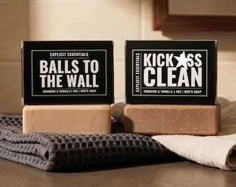 Men's Soap Gift Set, Two Pack Bar Soap For Him, Funny Self Care Gift