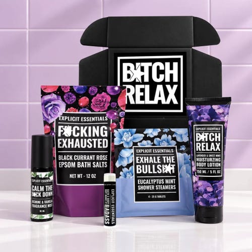 Caja de regalo Bitch Relax, set de autocuidado de lavanda y menta