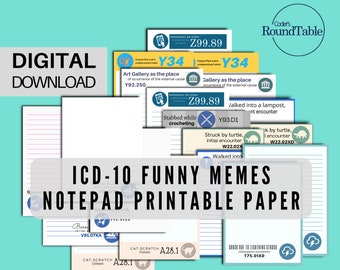 ICD-10 Funny Memes Instant Download Printable Stationery - Etsy ICD-10 Funny Memes Instant Download Printable Stationery - Etsy