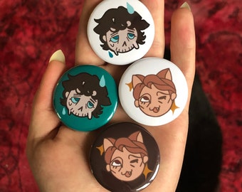 1.5&quot; Hannibal cat & dog pinback buttons