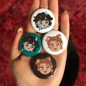 1.5" Hannibal cat & dog pinback buttons
