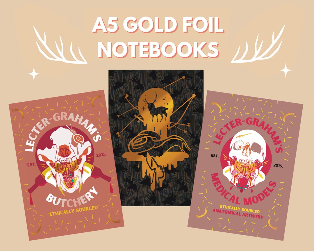 Hannibal A5 Gold Foil Notebooks Sketchbooks Etsy