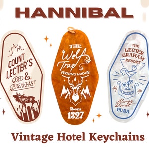 Hannibal vintage hotel keychains