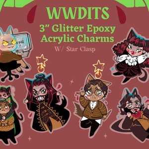 What We Do in the Shadows glitter epoxy kitty charms