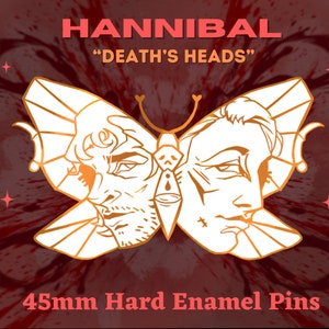 Hannibal 'Death's Heads' Moth Hard Enamel Pin