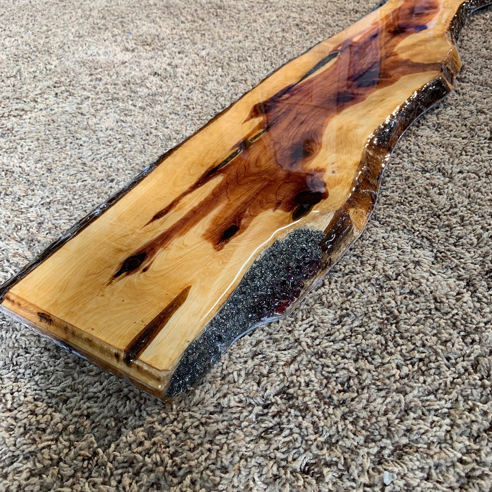 MADE TO ORDER Live Edge Resin Cedar Wood Shelf, Solid Wood Shelves, Wall Shelves, Resin