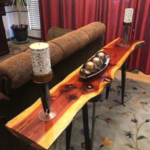 Live Edge Resin Sofa Table, Entryway Table, Console Table, Live Edge End Table, Resin Wood Side Table, Dining Room Side Table, Buffett Table