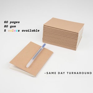 Set of 10 Bulk A6 Notebooks | 4 x 5.5 inch | 60 pages 30 sheets | Kraft Notebook | Sewn Notebook | Sketchbook | Travelers Notebook | Journal