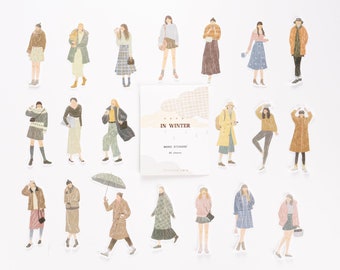 60 Aesthetic In Winter Journal stickers pack | 20 styles sticker pack | Washi stickers pack | Watercolor Diary stickers