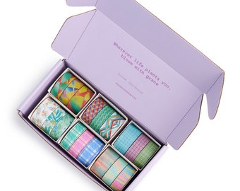 18 Rolls Washi Tapes Set | 15 & 20mm Width | 5 Meters length | Paper Journal Washi Tapes Collection | Occasional Motto Washi Tapes Gift Set