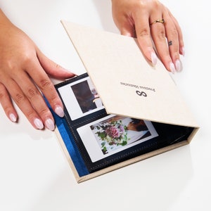 Minimalist Linen Hardcover Photo album for Instax mini and iType Film | 100 & 50 photos binder album | Occasional Motto Handmade Photo Album