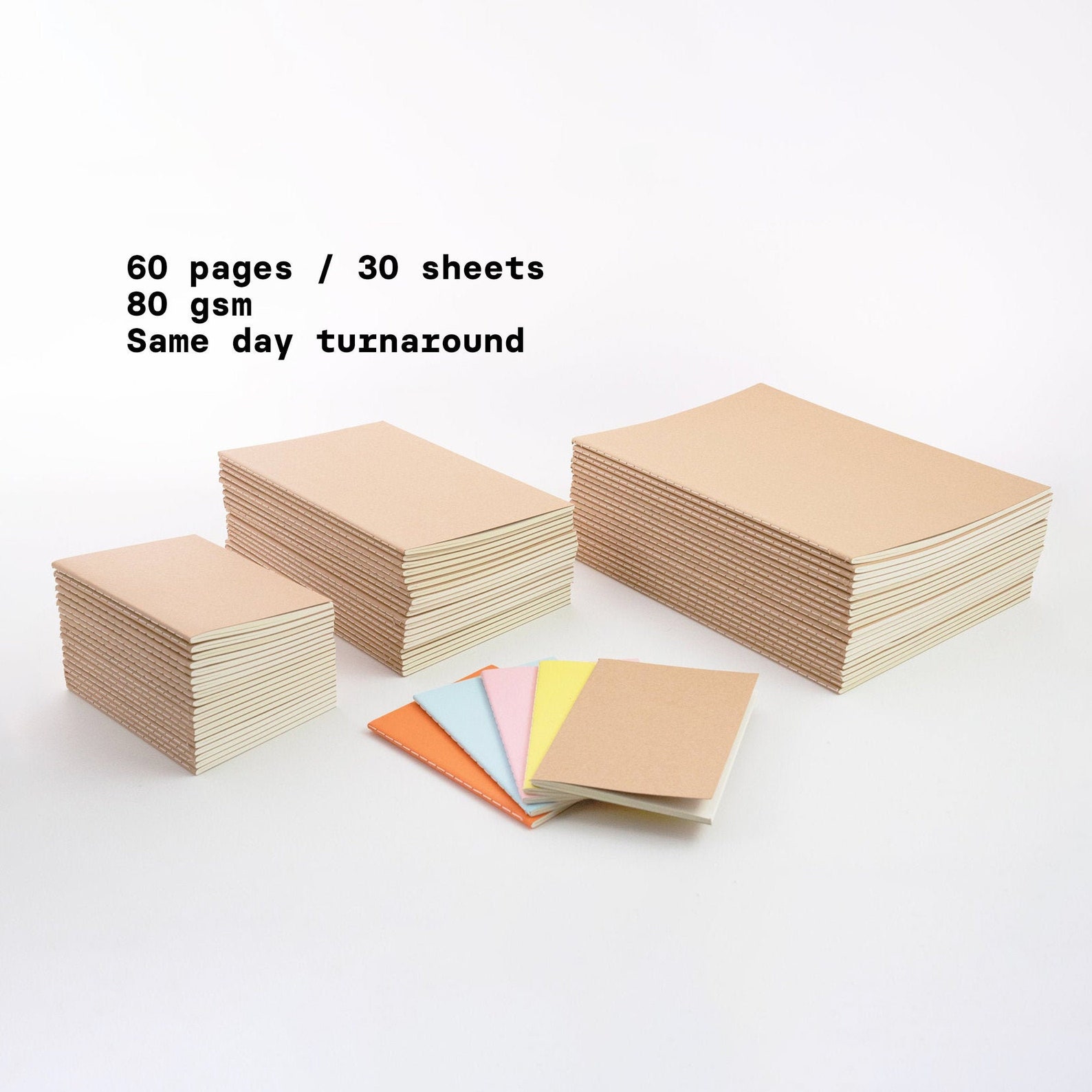 Bulk Kraft Notebooks 60 Pages 30 Sheets 80 Gsm Etsy