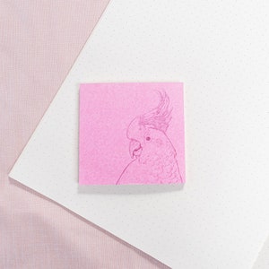 Intricate Feather Inspired Sticky Notes | Made in USA | 50 Sheets 3x3 inch Sticky Memo Pad | Occasional Motto Sticky Notepad Journal Supply Parrot
