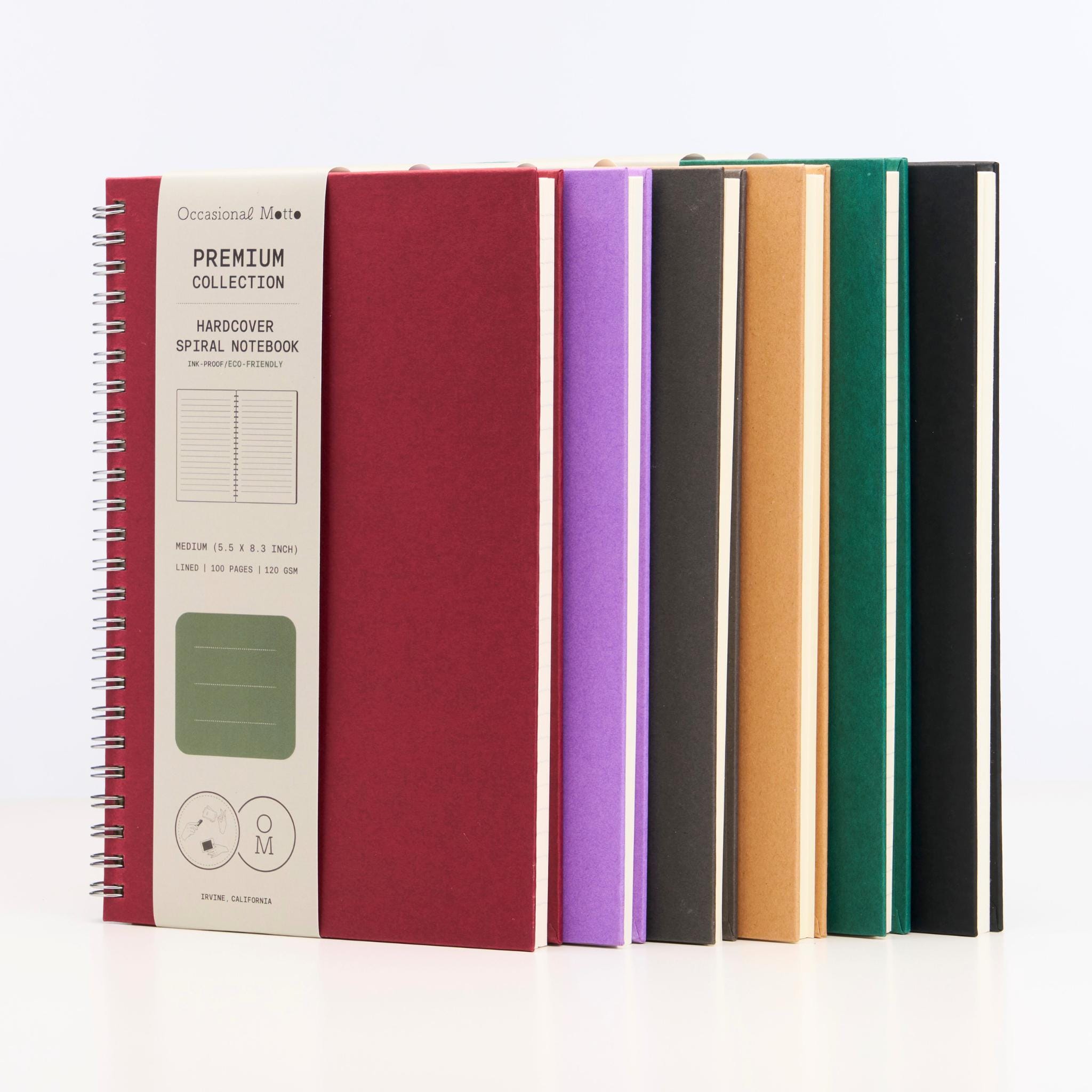 Medium 10-pack Hardcover Spiral Notebooks (A5: 5.5”x8.3”) | 120GSM ...
