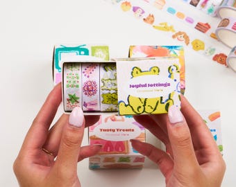 3 Rolls Joyful Mementos Washi Tape Set | 15mm & 20mm width | 5 Meters length | Bullet Art Journal Washi Tapes | Occasional Motto Washi Tape