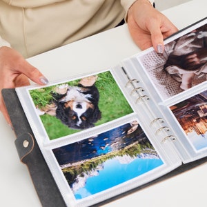 Personalized 4x6 PU Leather Album for 160 Photos | Occasional Motto Classic Handmade Binder Photo Album | 4x6 Inches Photo Storage