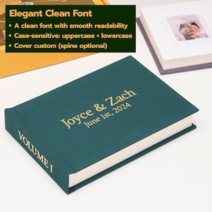Personalized Linen Hardcover Photo Album For Instax Mini | 48 Pockets (writable thick cardstock) | Occasional Motto Handmade Album Elegant Clean Font