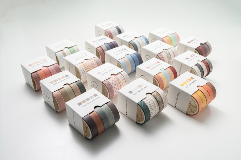 5 Colors Washi Tape Combo | 10mm wide | 3 Meters length |  5pcs Assorted Colors | Washi Tape Set | Journal tape | Snail Mail Decor Tape