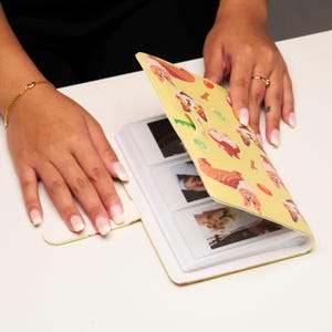 Personalized Adorable Cover Photo Album with Gold Lettering | Fits 108 Instax Mini and 2x3 photos | Occasional Motto Handmade Memory Book