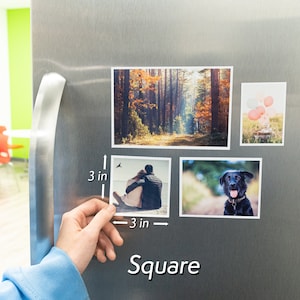 Personalized Fridge Magnet Photo Prints Print your pet family and special moment to fridge magnet Occasional Motto fridge photo magnets Square | 3 x 3 inches