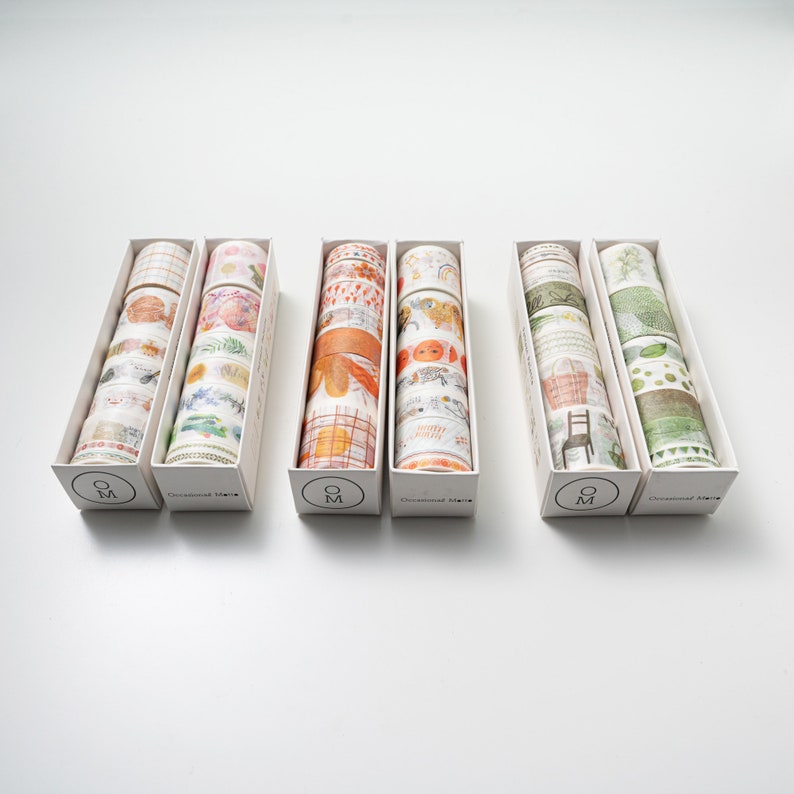 48 Aesthetic Washi Tapes Set 30mm 15mm 5mm in widths 2 Meters long each roll Journaling tapes combo Occasional Motto Scrapbook Tapes image 2