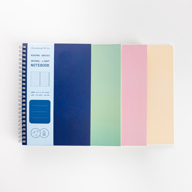 Pastel Spiral Notebook Colorful Spiral Notebook 80 Pages Etsy