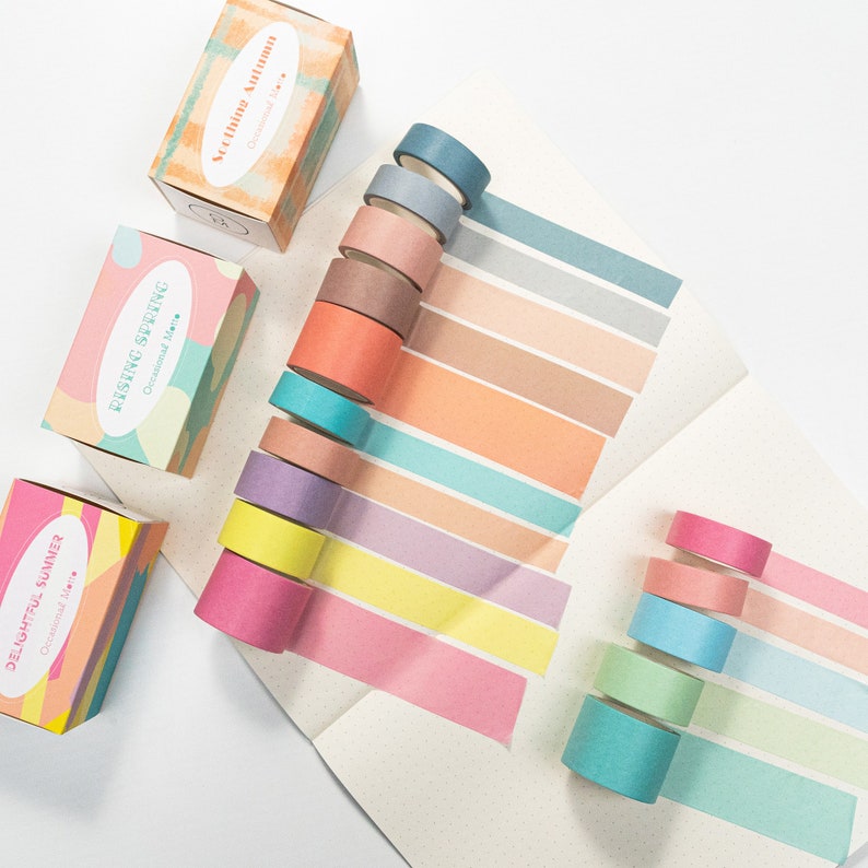15 Rolls Nature Stories Washi Tapes Set | 5 Meters Length Each Roll | Various Widths | OM Signature Wide Journaling Washi Tapes Combo image 5