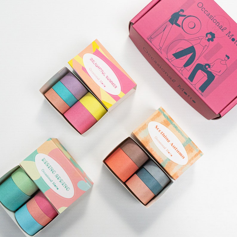 15 Rolls Nature Stories Washi Tapes Set | 5 Meters Length Each Roll | Various Widths | OM Signature Wide Journaling Washi Tapes Combo Pastel Seasons