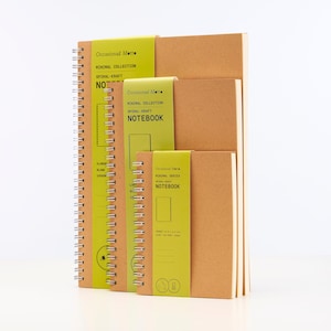 Spiral Kraft Notebook | 160 pages 80 sheets | 100 gsm eco-friendly paper | Occasional Motto Spiral Notebook | A6 A5 B5 Kraft Spiral Journal
