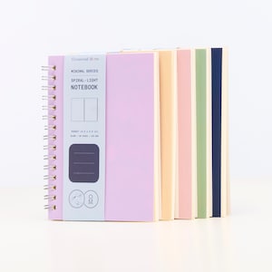 Set of 5 Pastel Spiral Notebook | Colorful Spiral Notebook | 80 pages 40 sheets | 100 gram paper | Occasional Motto A6 A5 B5 Sketchbooks