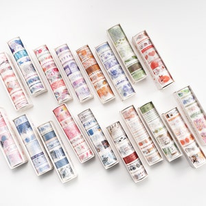 8 Aesthetic Washi Tapes Set | 30mm 15mm 5mm wide | 2 meters long each roll | Scrapbook Washi Tapes | Occasional Motto Journal Washi Tape Set