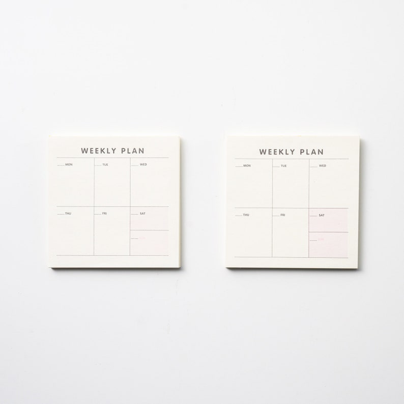 Pocket size planners Weekly planner Checklist Pocket size plan kit Non-sticky pad 2 Planners