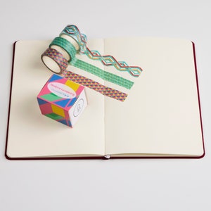 3 Rolls Aesthetic Washi Tape Set | 15mm & 20mm Width | 5 Meters Length | Bullet Art Journal Washi Tapes | Occasional Motto Washi Tapes Combo Modern Geometry
