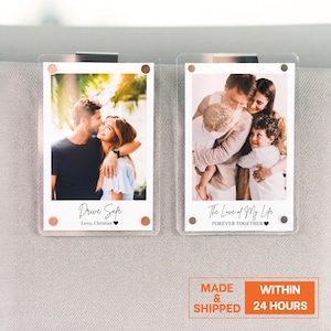 Custom Sleek Acrylic Car Visor Photo Clip | Turn your pet, family, or favorite memories into sun visor decor by Occasional Motto