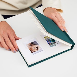 Personalized Linen Hardcover Photo album fits for Instax Mini, Square, Wide & 600 | 48 Pockets Photo Album | Occasional Motto Handmade Album