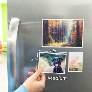 Personalized Fridge Magnet Photo Prints Print your pet family and special moment to fridge magnet Occasional Motto fridge photo magnets Medium | 3 x 4 inches