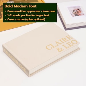 Personalized Linen Hardcover Photo Album For Instax Mini | 48 Pockets (writable thick cardstock) | Occasional Motto Handmade Album Bold Modern Font