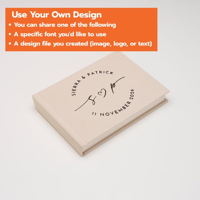 Personalized Linen Hardcover Photo Album For Instax Mini | 48 Pockets (writable thick cardstock) | Occasional Motto Handmade Album Your Own Design