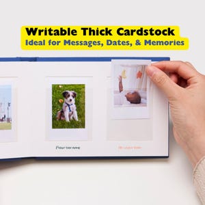 Personalized Linen Hardcover Photo Album For Instax Mini | 48 Pockets (writable thick cardstock) | Occasional Motto Handmade Album image 3
