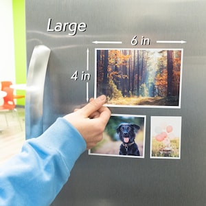 Personalized Fridge Magnet Photo Prints Print your pet family and special moment to fridge magnet Occasional Motto fridge photo magnets Large | 4 x 6 inches
