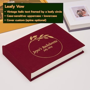 Personalized Linen Hardcover Photo Album For Instax Mini | 48 Pockets (writable thick cardstock) | Occasional Motto Handmade Album Leafy Vow