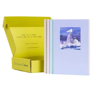 Set of 4 Majestic Ocean Stitched Notebooks | A5 Medium 5.5x8.3 inch | 100gsm eco-friendly paper | 60 pages 30 sheets | OM Journal Sketchbook