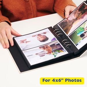 Personalized Linen Hardcover Binder Album For 4x6 inch Photos | 120 Pockets (removable inserts) | Occasional Motto Handmade Photo Album