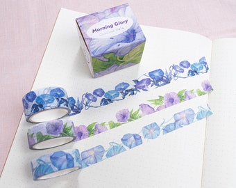 3 Rolls Floral Charm Washi Tape Set | 15mm & 20mm Width | 5 Meters Length | Bullet Journal Washi Tapes | Occasional Motto Washi Tapes Combo