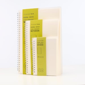 Spiral Transparent Cover Notebook | 160 pages 80 sheets paper | 100 gsm paper | Occasional Motto A6 A5 B5 Spiral Kraft Journal