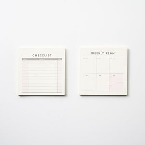 Pocket size planners Weekly planner Checklist Pocket size plan kit Non-sticky pad 1Planner+1Checklist