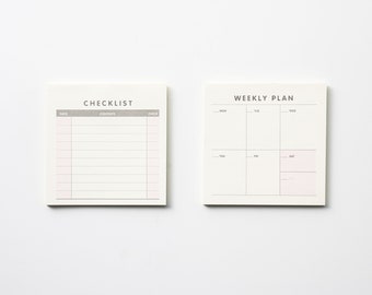 Pocket size planners | Weekly planner | Checklist | Pocket size plan kit | Non-sticky pad