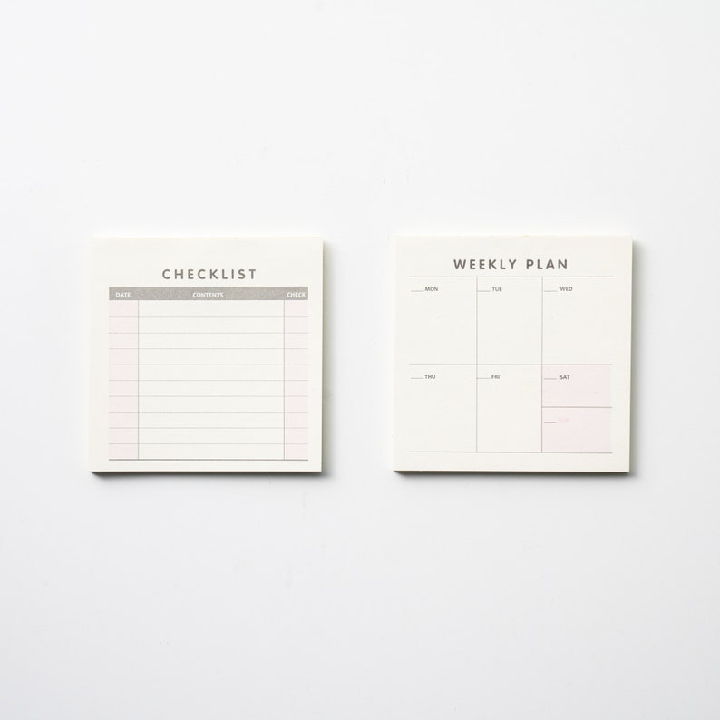 Pocket size planners Weekly planner Checklist Pocket size plan kit Non-sticky pad 1Planner+1Checklist